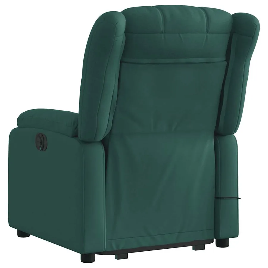 Fauteuil inclinable de massage électrique Vert foncé Tissu - 5