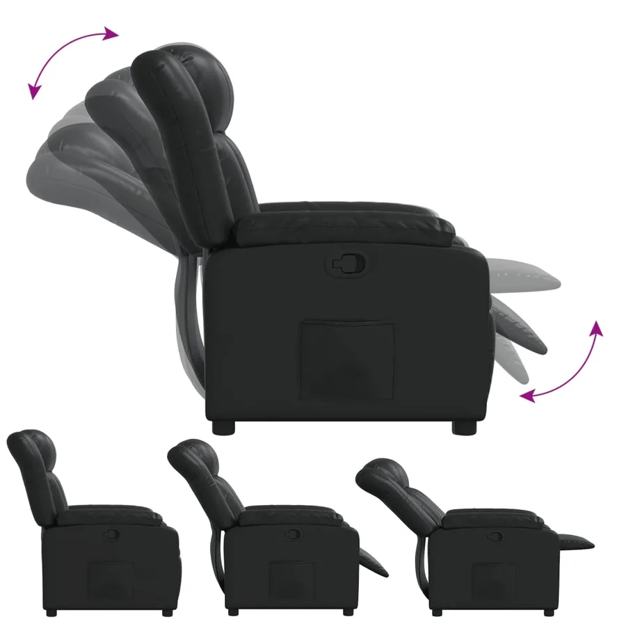 Fauteuil inclinable Noir Similicuir - 6