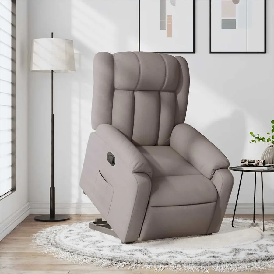 Fauteuil inclinable taupe tissu - 15