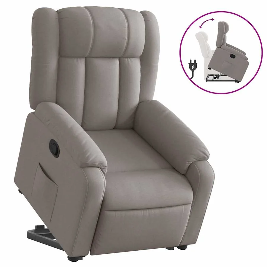 Fauteuil inclinable taupe tissu - 2