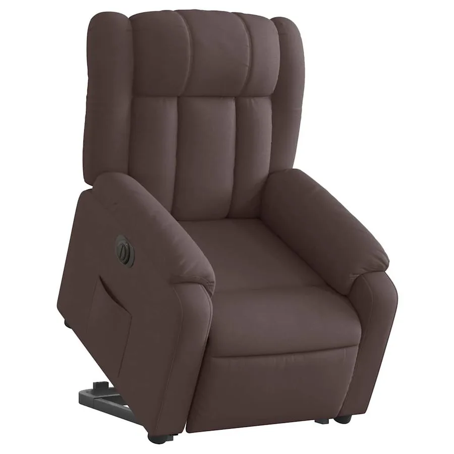 Fauteuil inclinable électrique marron foncé tissu - 3