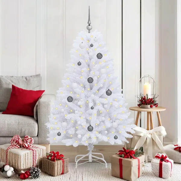 Sapin de Noël artificiel Blanc 80 x 80 x 150 cm PVC et métal
