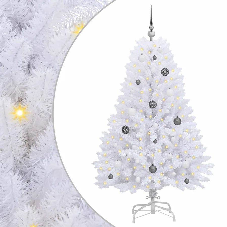 Sapin de Noël artificiel Blanc 80 x 80 x 150 cm PVC et métal - 2