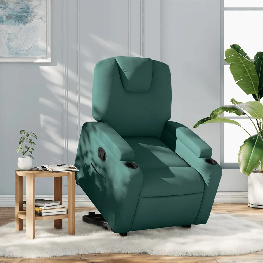Fauteuil inclinable vert foncé tissu - 15