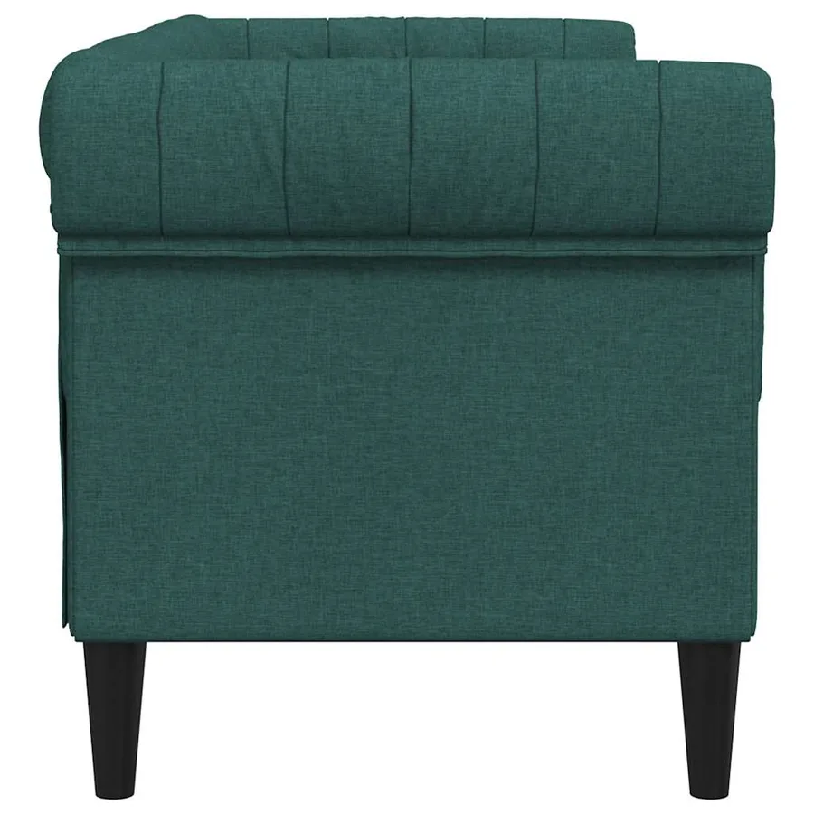 Canapé Chesterfield 2 places vert foncé tissu - 5