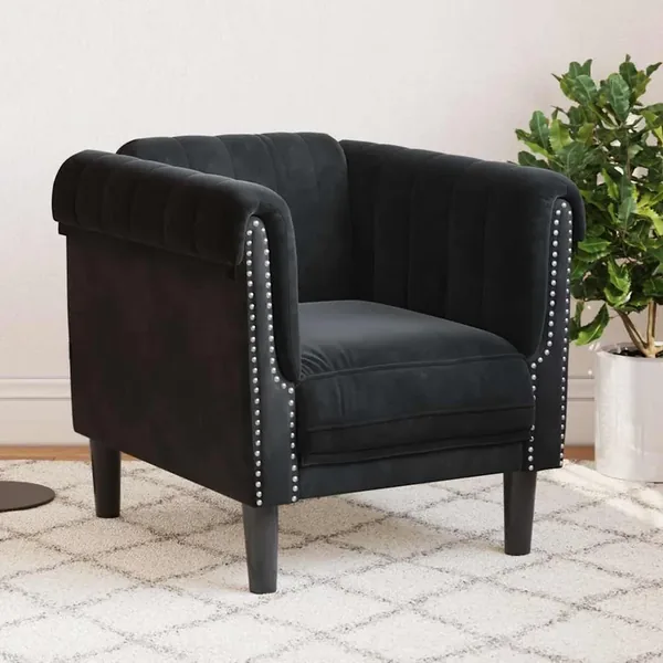Fauteuil noir velours