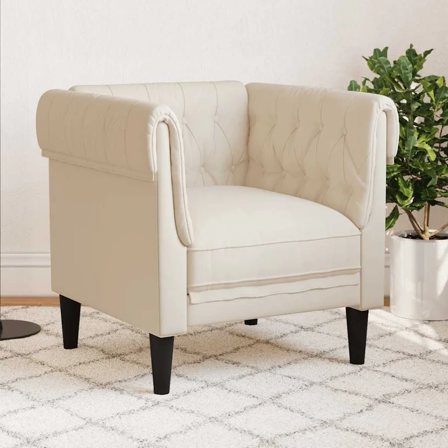 Fauteuil Chesterfield lin
