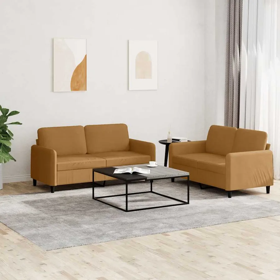 Ensemble de canapés 2 pcs marron velours