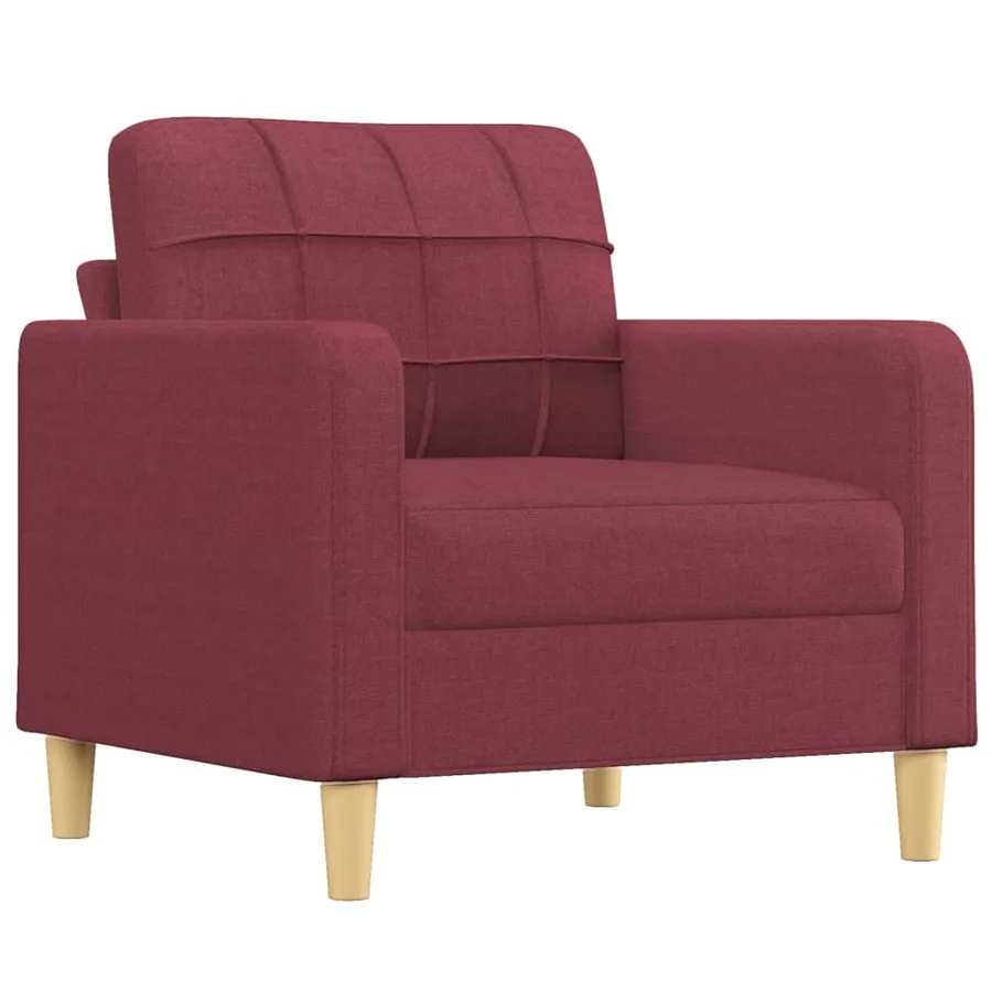 Fauteuil avec repose-pied Rouge bordeaux 60 cm Tissu - 4