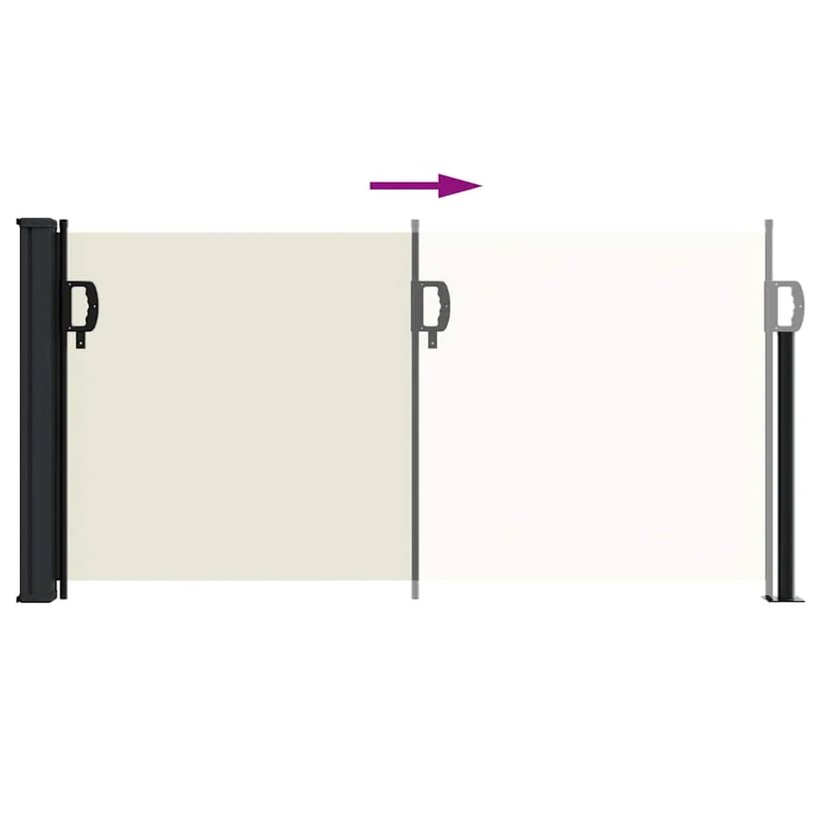 Auvent latéral rétractable crème 100x500 cm - 5