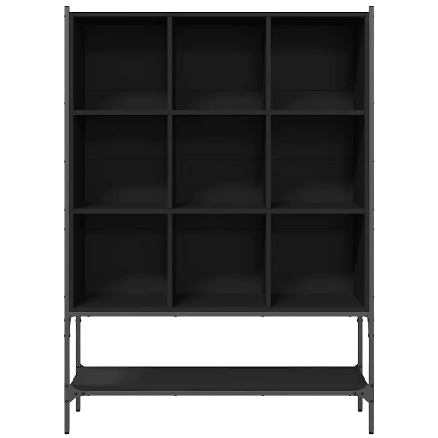 Bibliothèque noir 102x30x141,5 cm bois d'ingénierie - 5