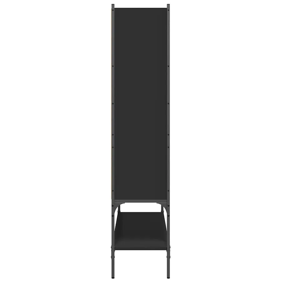 Bibliothèque noir 102x30x141,5 cm bois d'ingénierie - 6