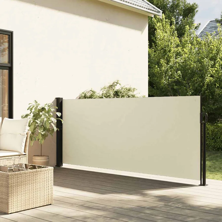 Auvent latéral rétractable crème 140x500 cm
