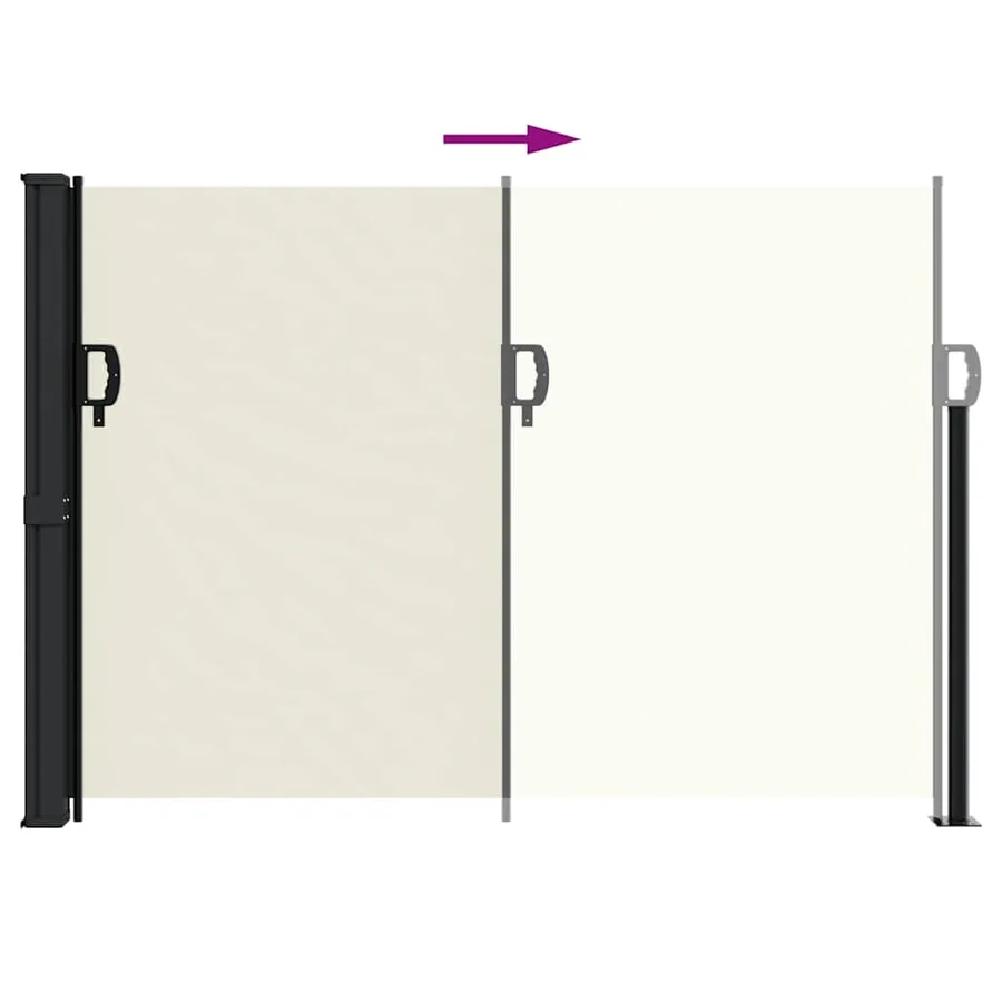 Auvent latéral rétractable crème 140x500 cm - 5