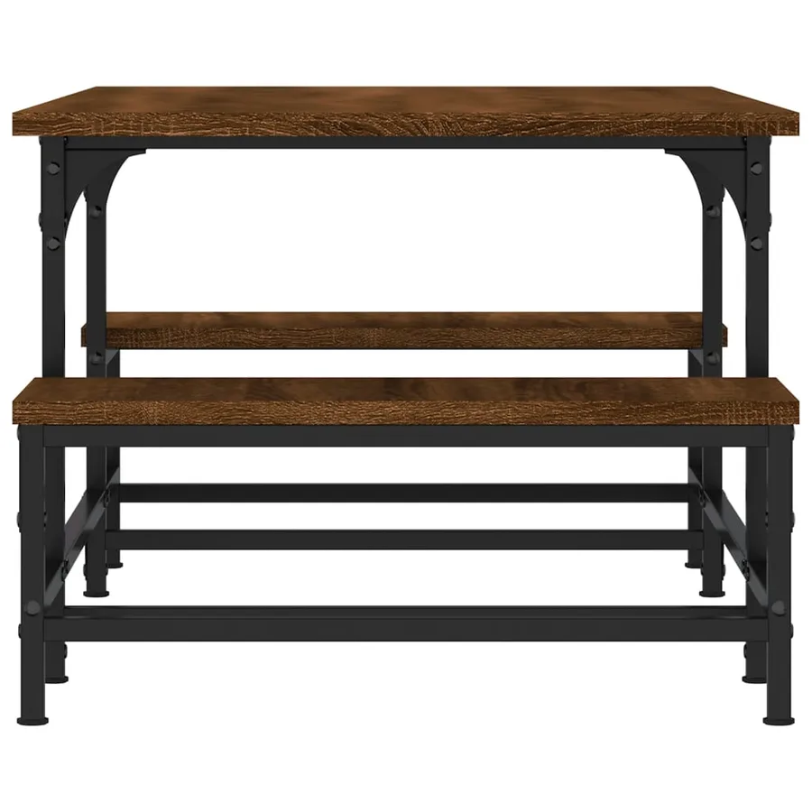 Table basse chêne marron 100x50,5x40 cm bois d'ingénierie - 5