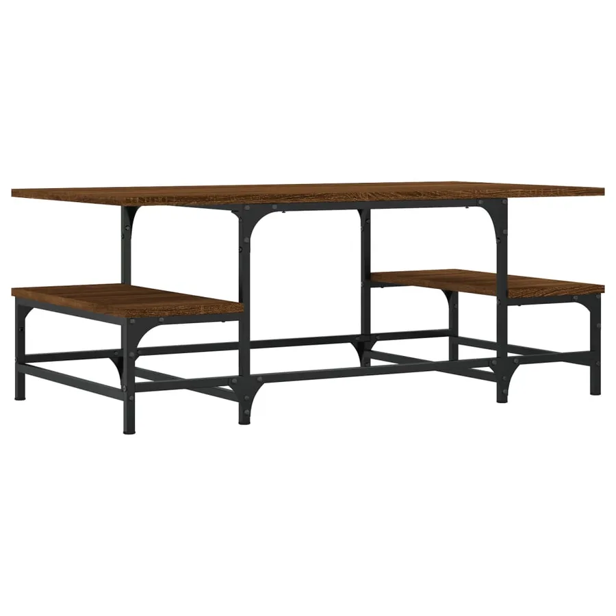 Table basse chêne marron 100x50,5x40 cm bois d'ingénierie - 6