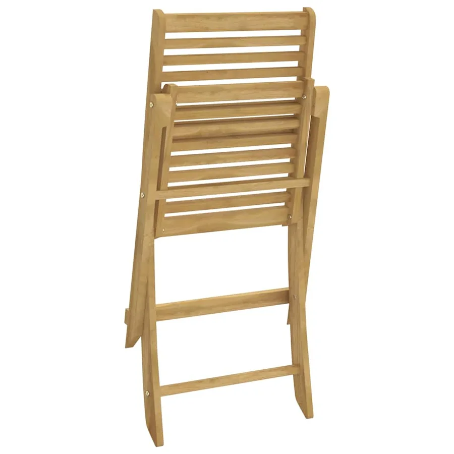 Chaises pliables de jardin lot de 4 bois massif d'acacia - 8