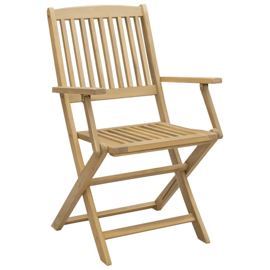 Chaises pliables de jardin lot de 4 bois massif d'acacia - 4