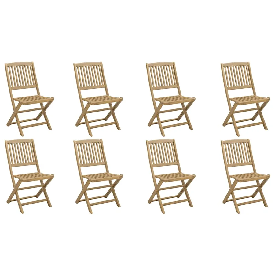 Chaises de jardin pliantes lot de 8 44x50x88 cm bois d'acacia - 2