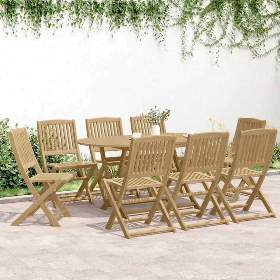 Chaises de jardin pliantes lot de 8 44x50x88 cm bois d'acacia - 3