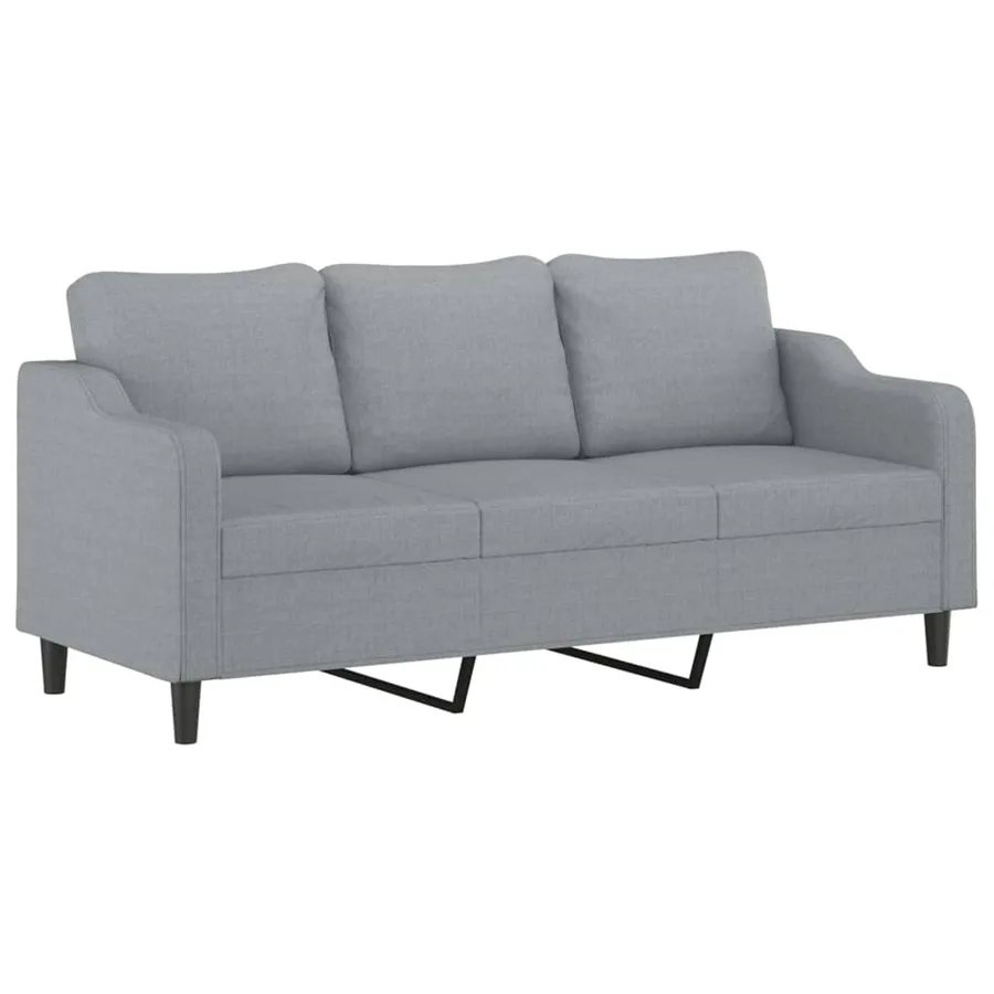Ensemble de canapés 4 pcs coussins gris clair tissu - 5