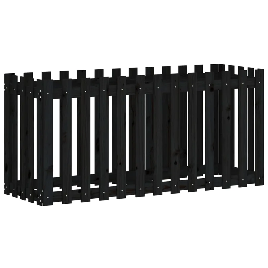 Lit surélevé de jardin design de clôture 150x50x70cm pin massif - 2