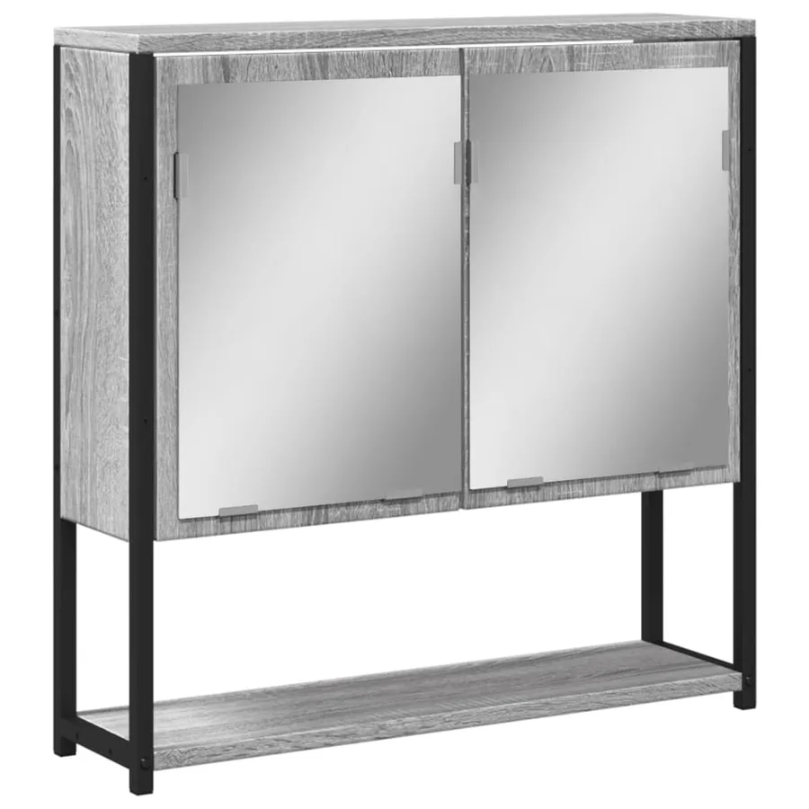 Armoire à miroir de salle de bain sonoma gris bois d’ingénierie - 2