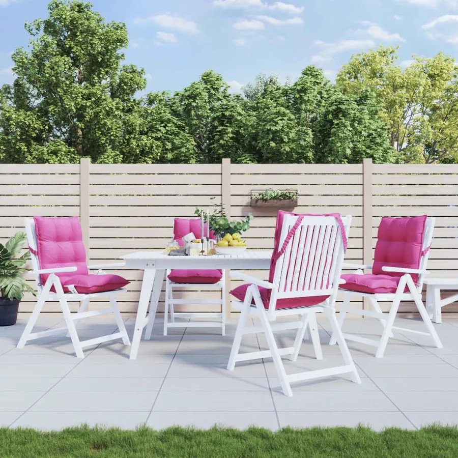 Coussins de chaise à dossier bas lot de 4 rose tissu oxford