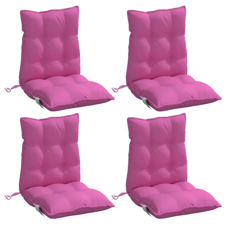 Coussins de chaise à dossier bas lot de 4 rose tissu oxford - 3