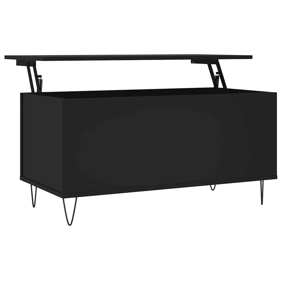 Table basse Noir 90x44,5x45 cm Bois d'ingénierie - 2