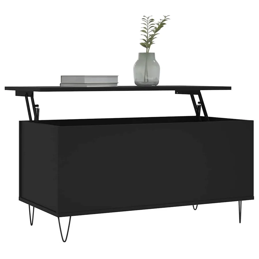 Table basse Noir 90x44,5x45 cm Bois d'ingénierie - 3