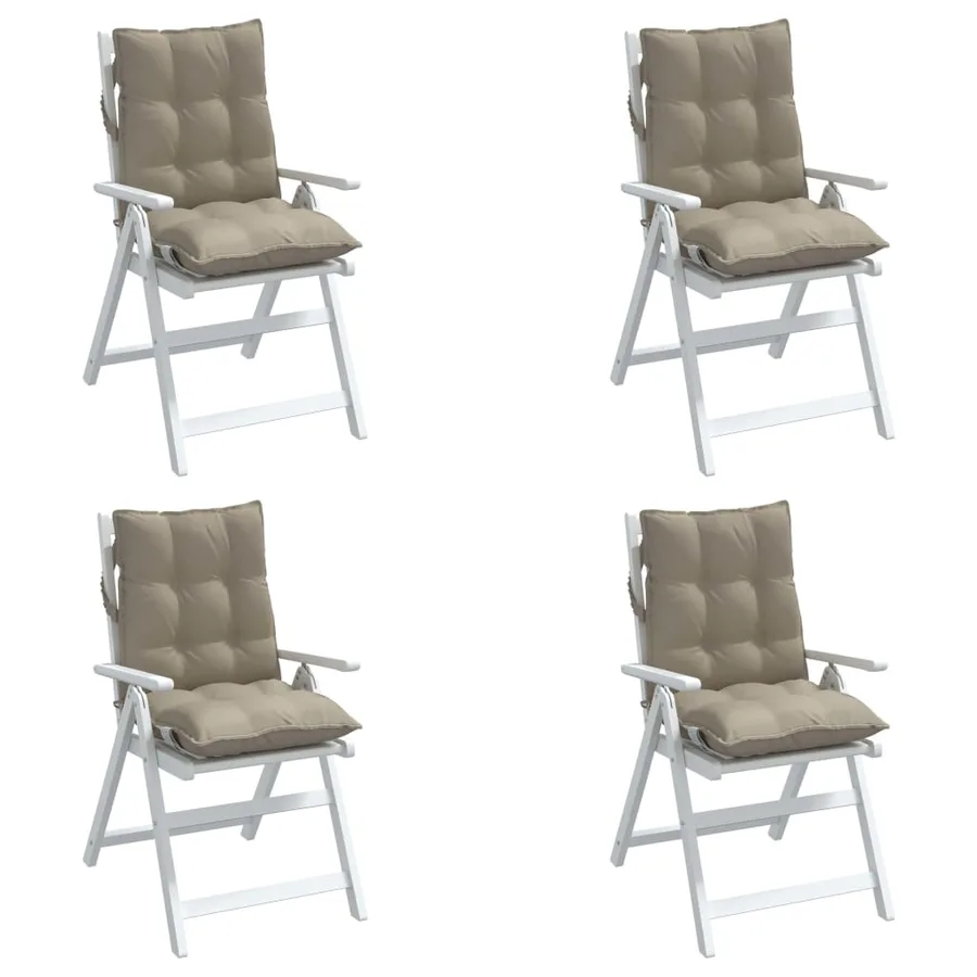 Coussins de chaise à dossier bas lot de 4 taupe tissu oxford - 4