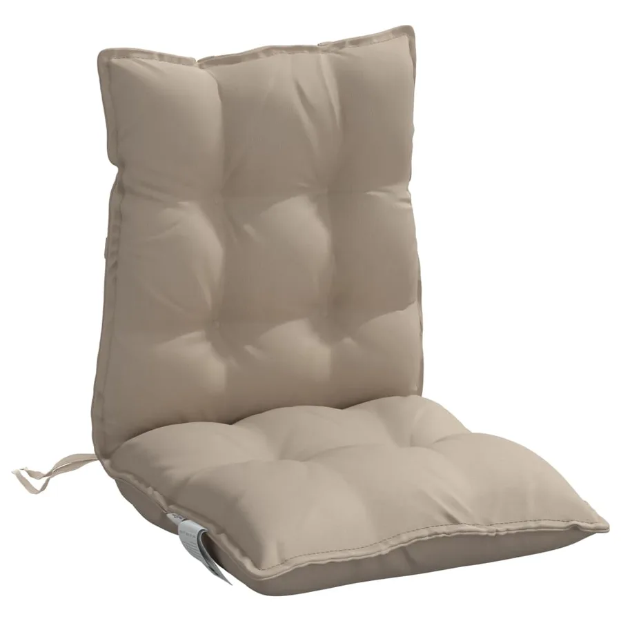 Coussins de chaise à dossier bas lot de 4 taupe tissu oxford - 5