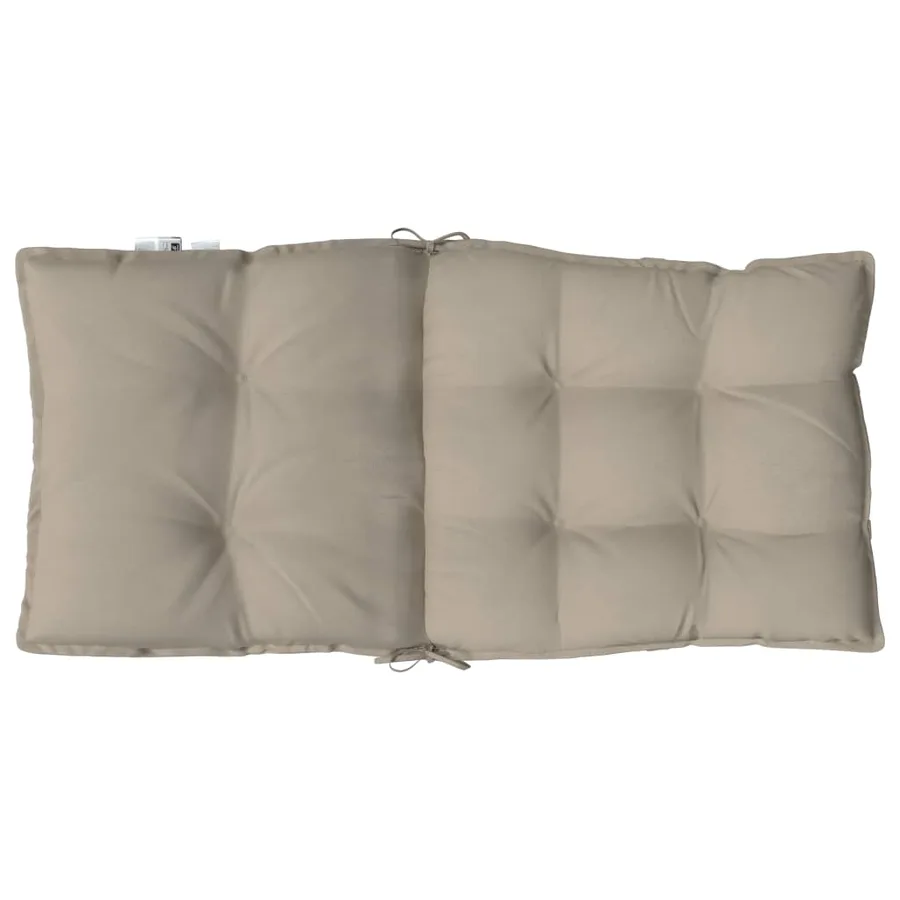 Coussins de chaise à dossier bas lot de 4 taupe tissu oxford - 7