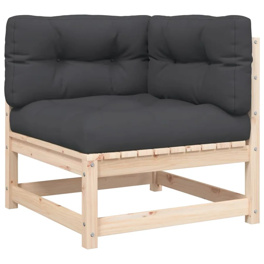 Canapé d'angle de jardin avec coussins et repose-pieds - 6
