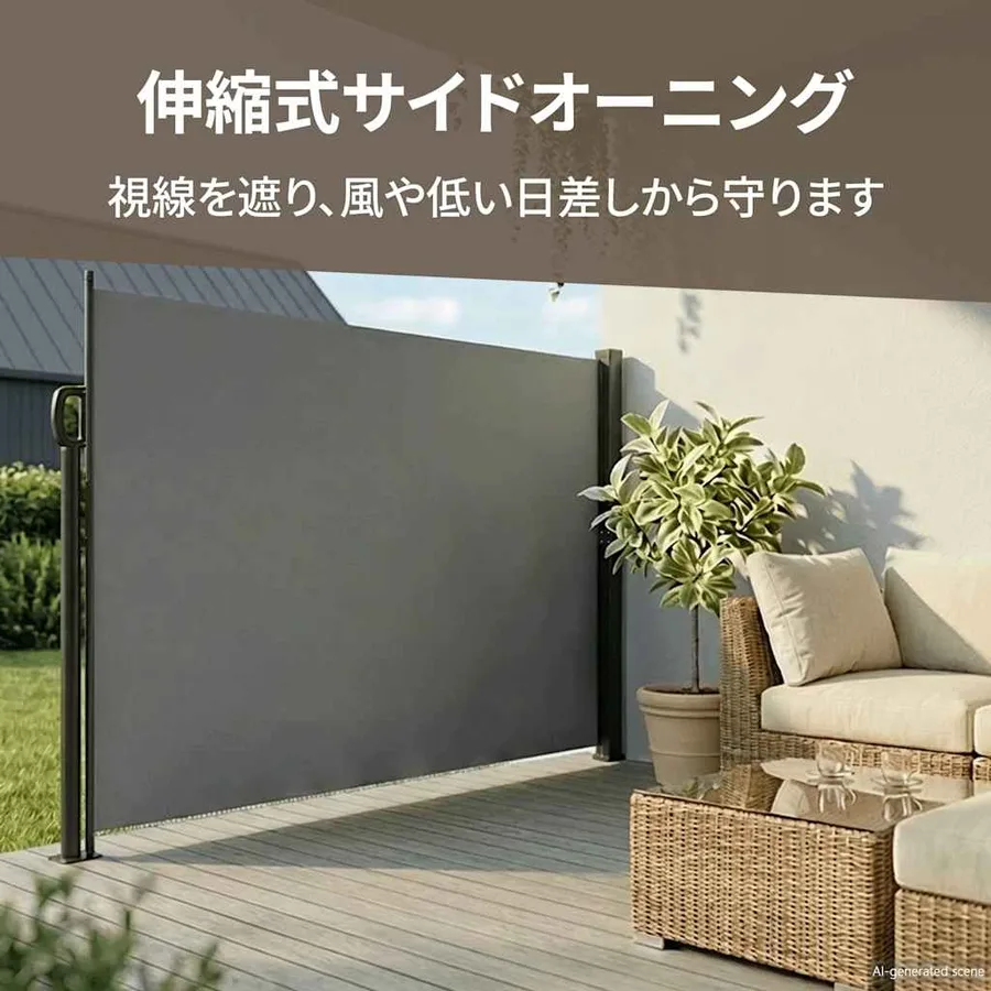 Auvent latéral rétractable anthracite 220x500 cm - 12