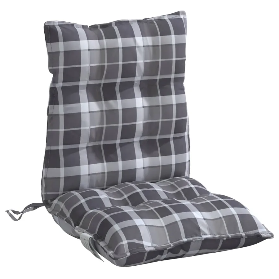 Coussins de chaise à dossier bas lot de 2 motif carreaux gris - 5