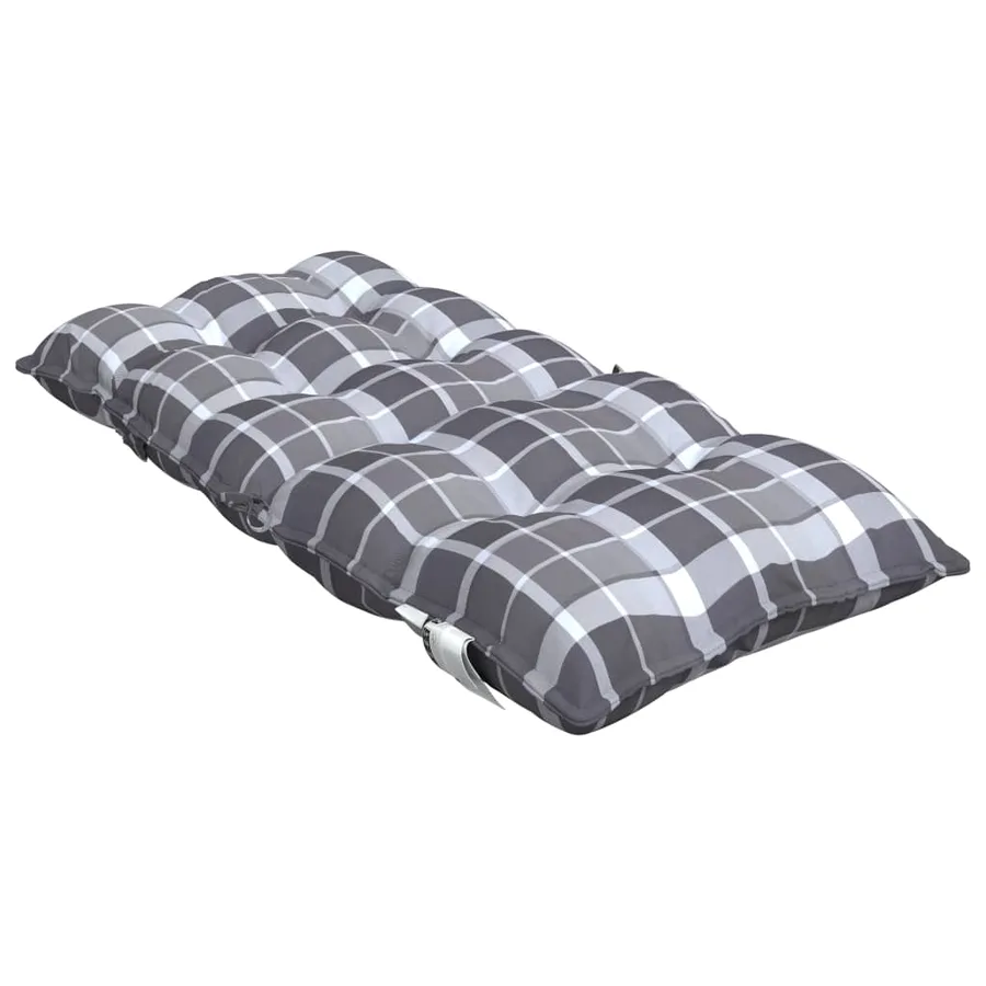 Coussins de chaise à dossier bas lot de 2 motif carreaux gris - 6