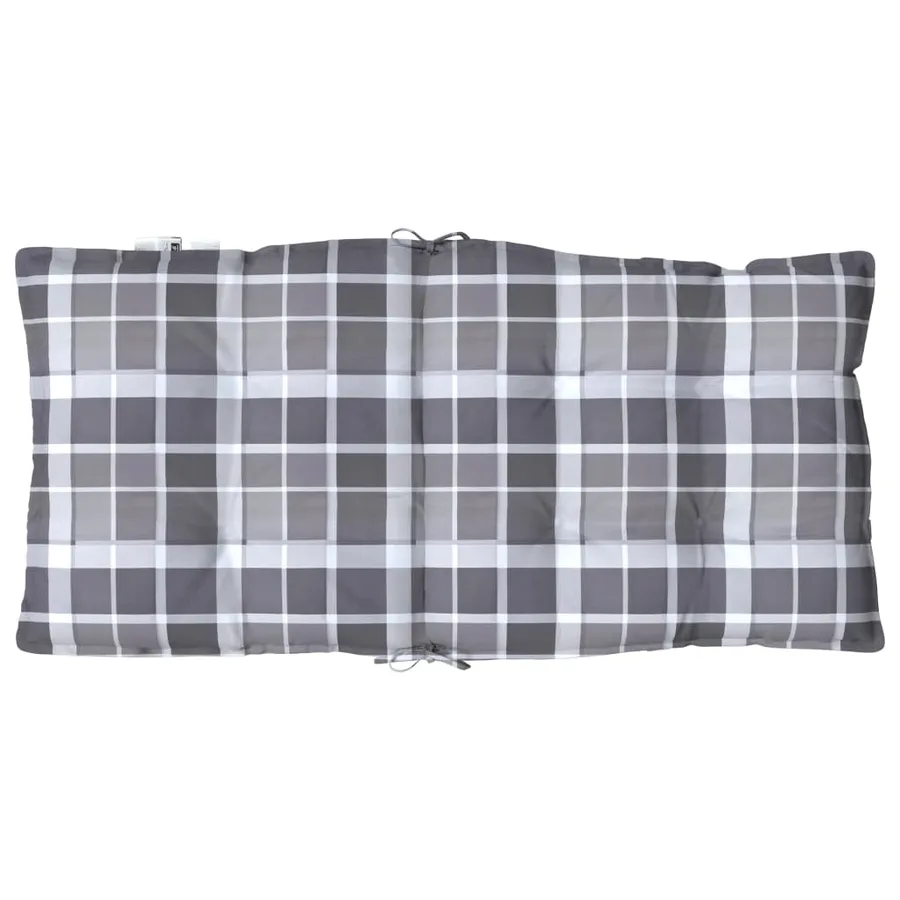 Coussins de chaise à dossier bas lot de 2 motif carreaux gris - 7