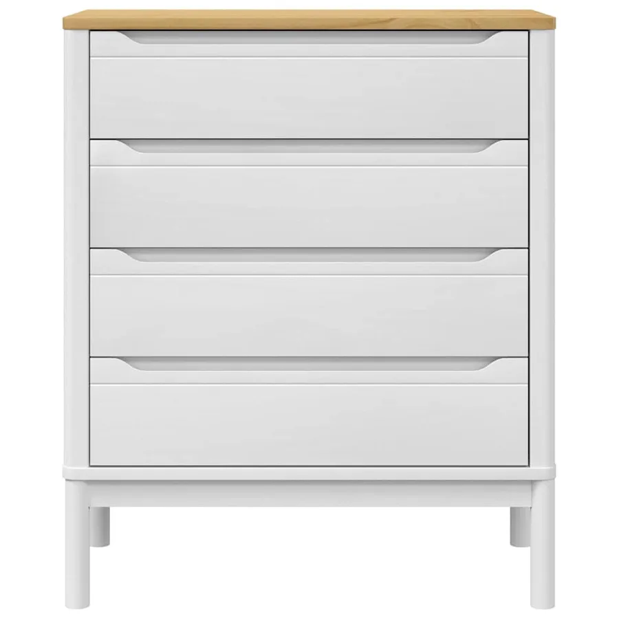 Commode FLORO blanc bois de pin massif - 5