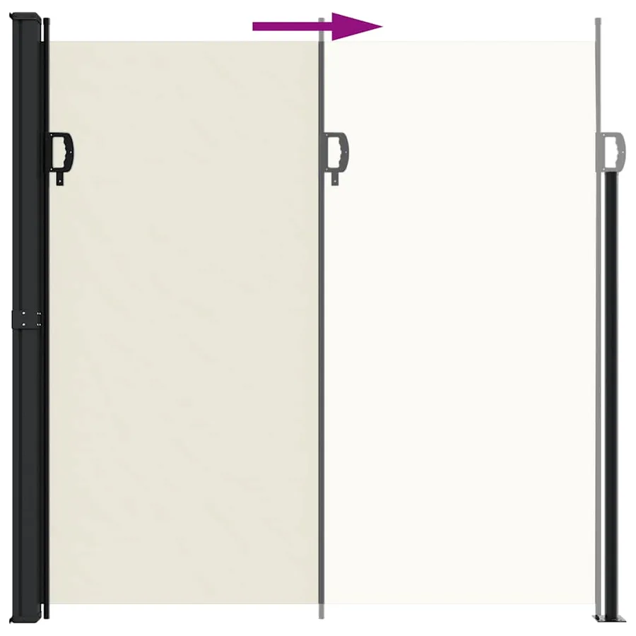 Auvent latéral rétractable crème 200x500 cm - 5
