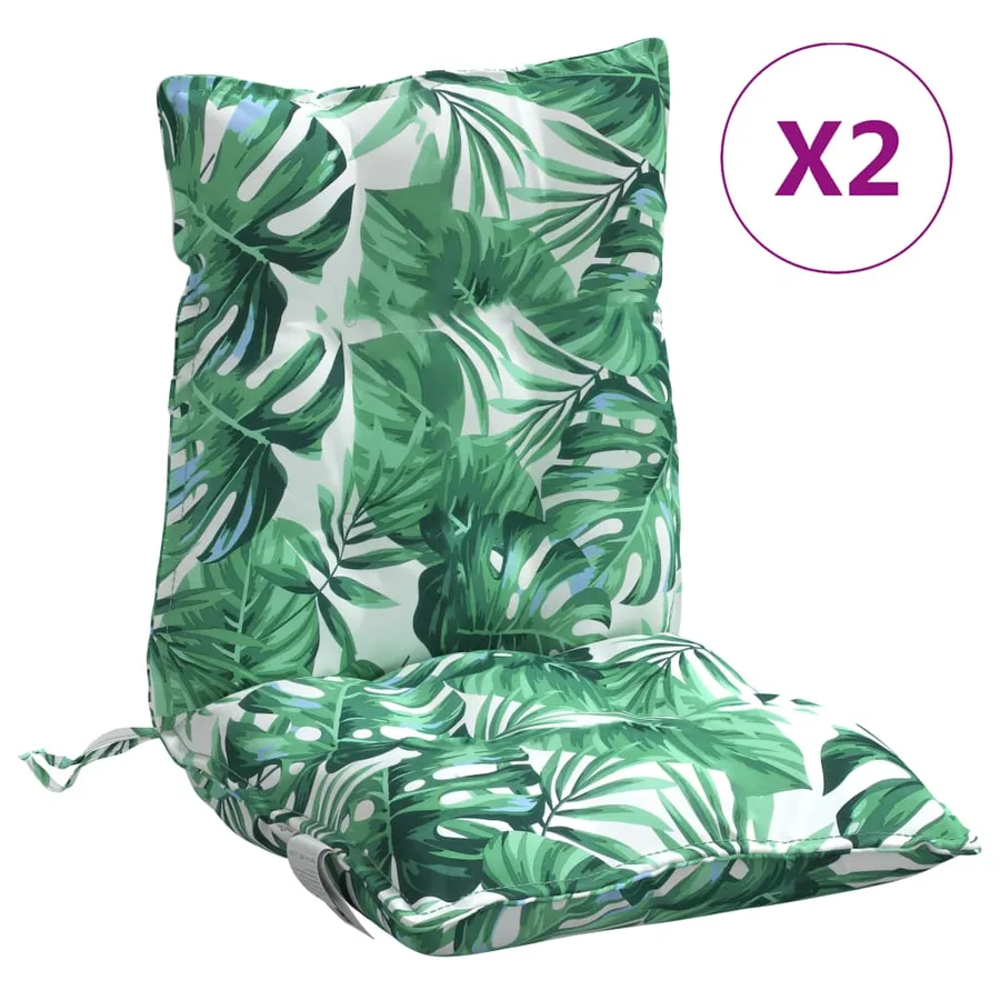 Coussins de chaise à dossier bas lot de 2 modèle de feuille - 2