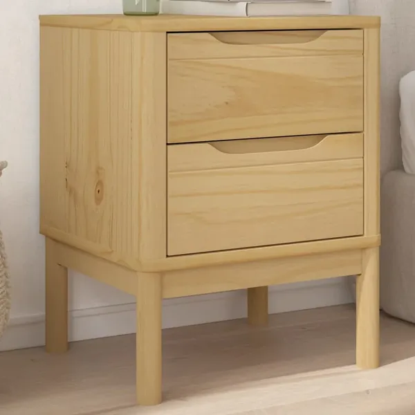 Table de chevet FLORO cire marron 45x39x57cm bois de pin massif