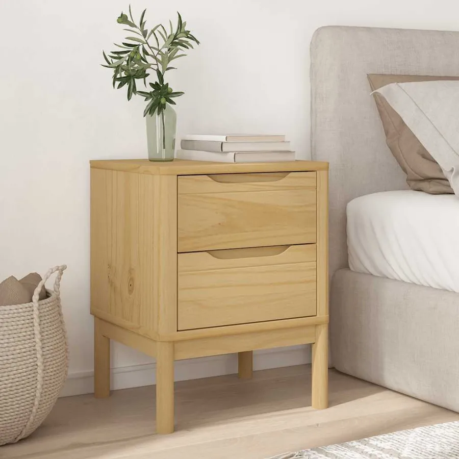 Table de chevet FLORO cire marron 45x39x57cm bois de pin massif - 3