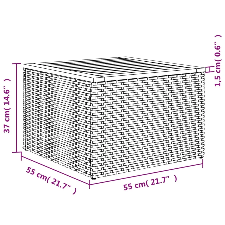 Salon de jardin avec coussins 7 pcs gris résine tressée - 12