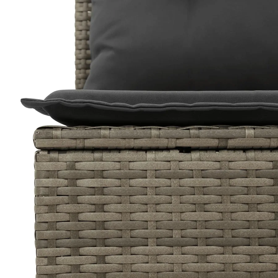 Salon de jardin avec coussins 7 pcs gris résine tressée - 7