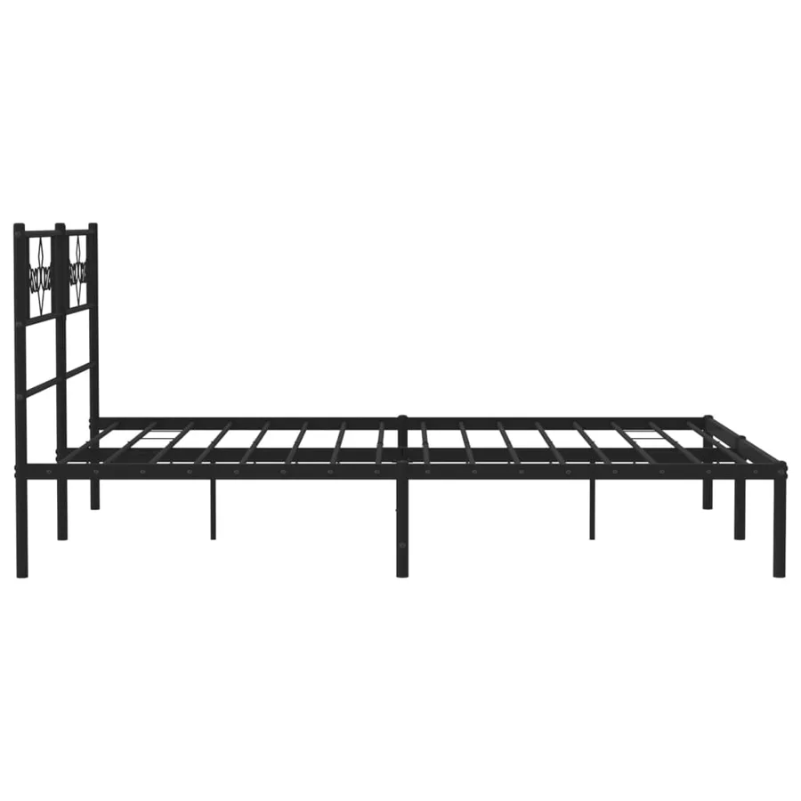 Cadre de lit métal sans matelas avec tête de lit noir 140x190cm - 6