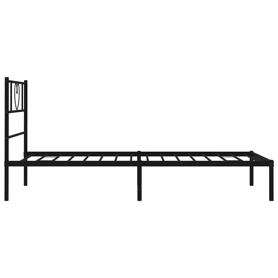 Cadre de lit métal sans matelas avec tête de lit noir 100x200cm - 7