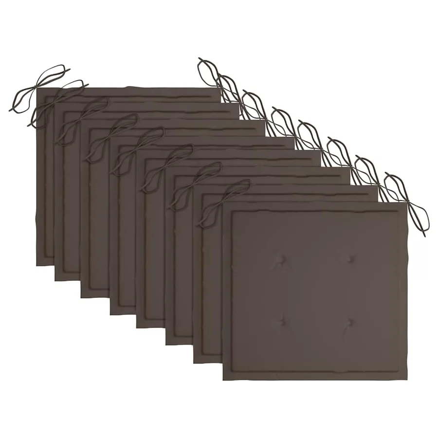 Chaises pliables de jardin avec coussins lot de 8 Teck solide - 6