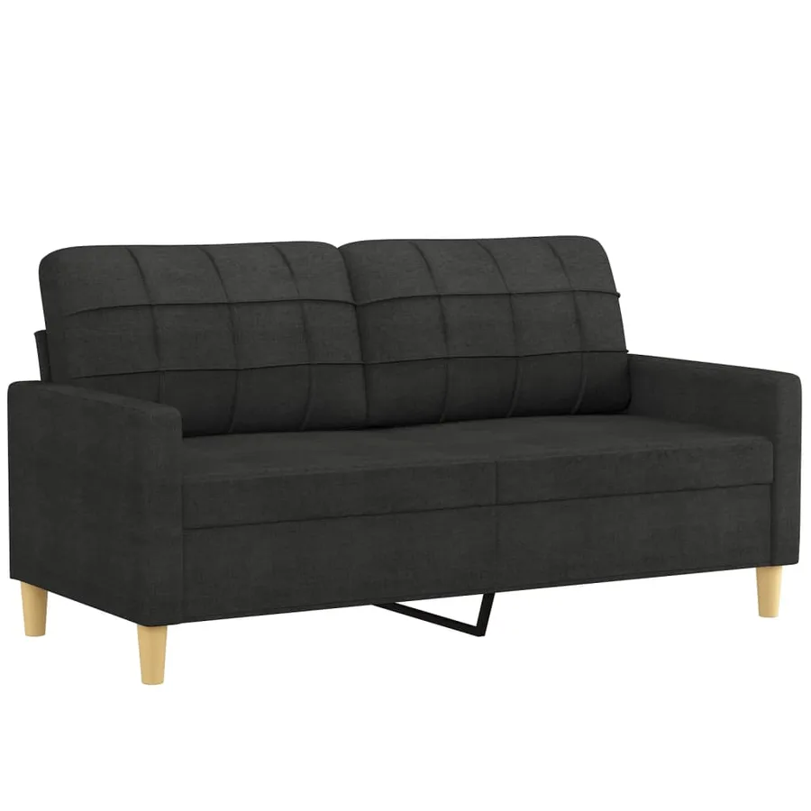 Ensemble de canapés 3 pcs avec coussins Noir Tissu - 4